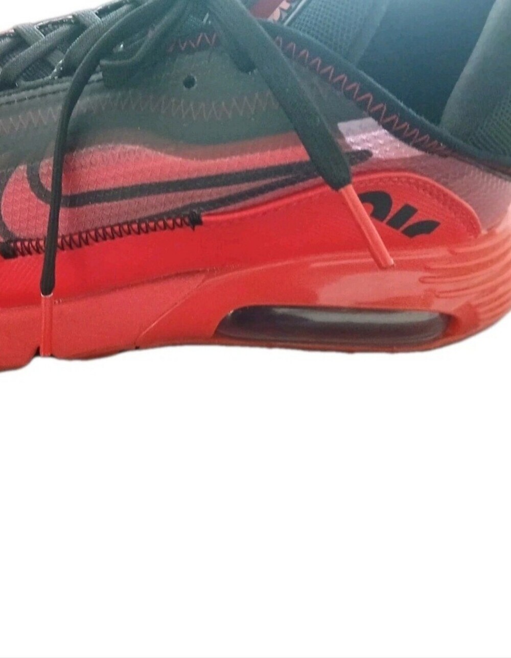 Nike Air Max 2090 Bred Red & Black Sneakers Men's Size:8 Basketball Shoes - Picture 4 of 11